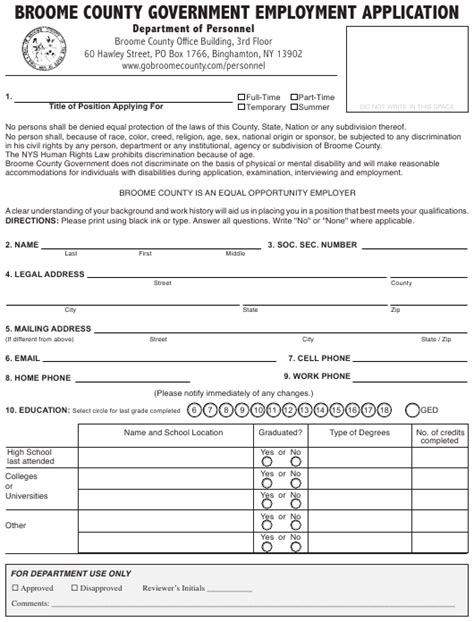 broome county employment application